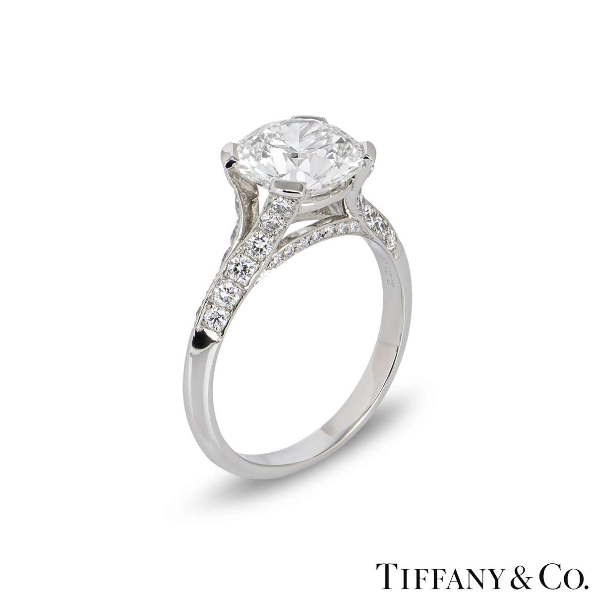 Tiffany & Co. Platinum Round Brilliant Cut Diamond Ring 2.23ct G/VVS1 XXX